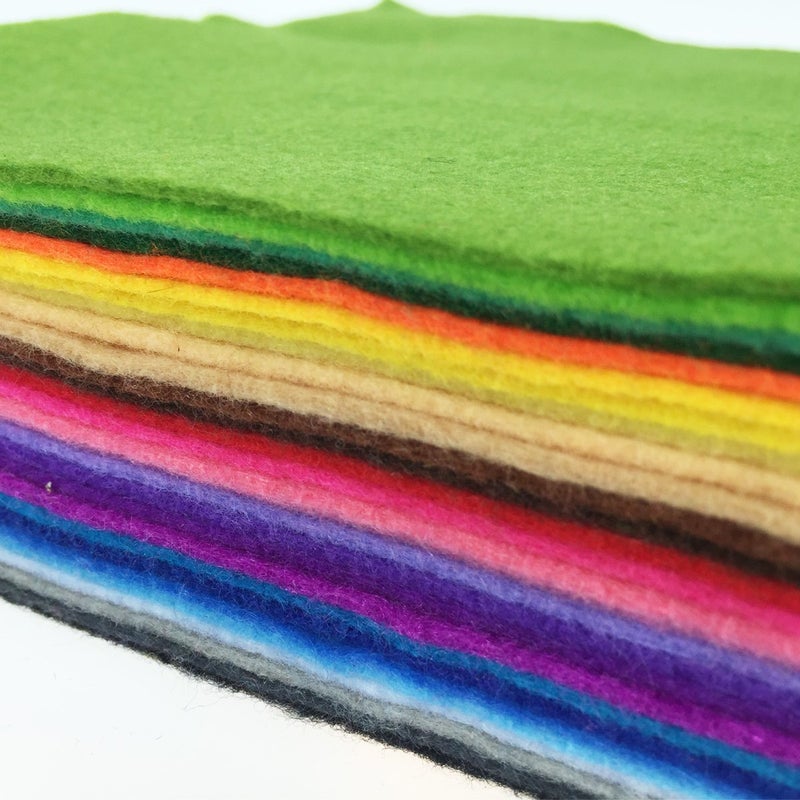 flic-flac 28pcs Thick 1.4mm Soft Felt Fabric Sheet Assorted Color Felt Pack DIY Craft Sewing Squares Nonwoven Patchwork (15x15cm) - Image 2